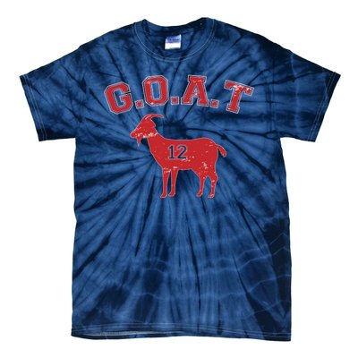 Goat 12 New England Football Fan Tie-Dye T-Shirt