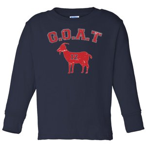 Goat 12 New England Football Fan Toddler Long Sleeve Shirt