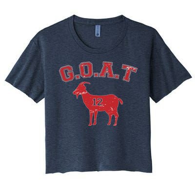 Goat 12 New England Football Fan Women's Crop Top Tee