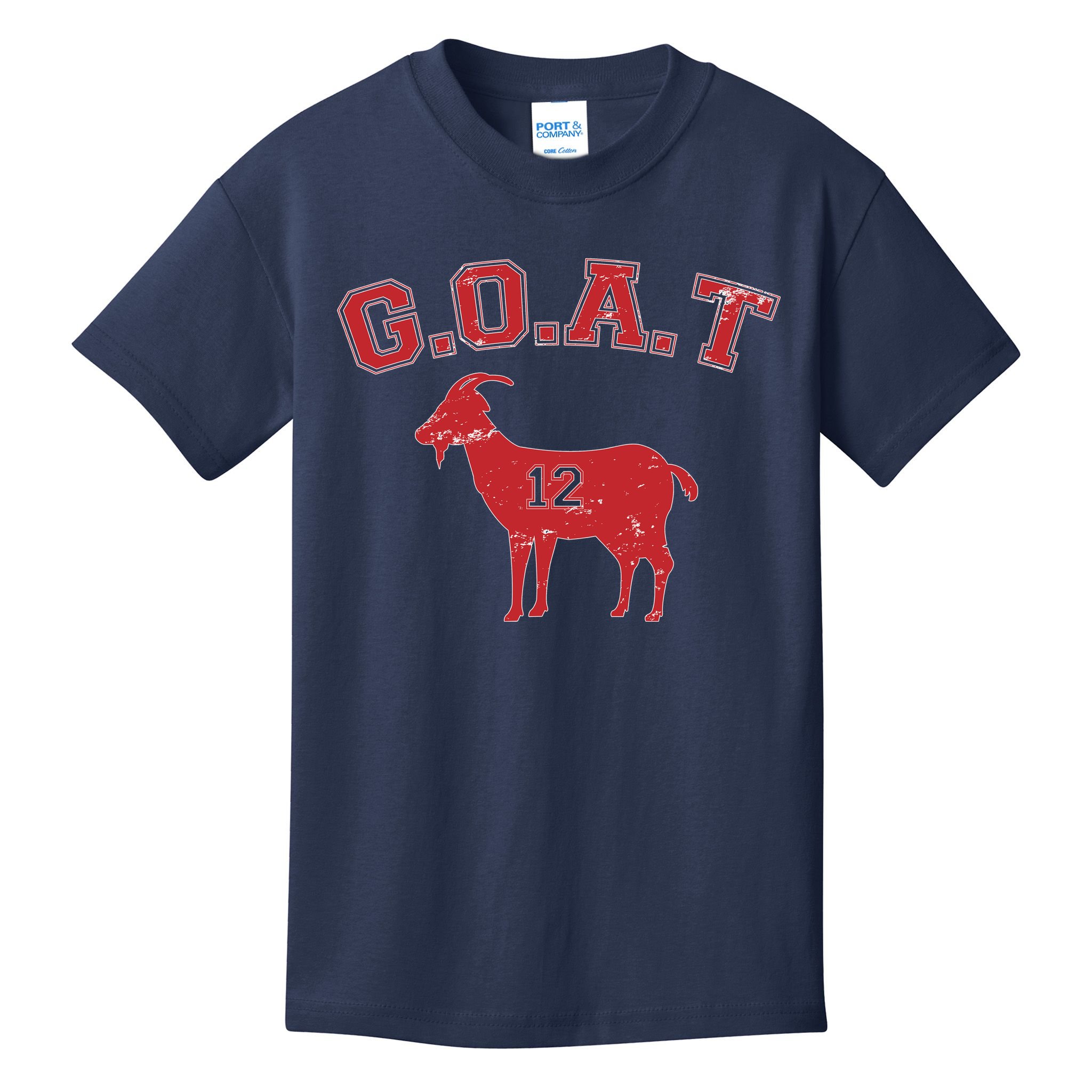 Goat 12 New England Football Fan Kids T-Shirt