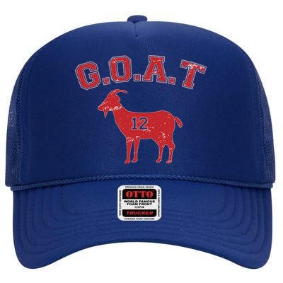 Goat 12 New England Football Fan High Crown Mesh Back Trucker Hat