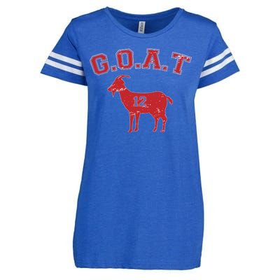 Goat 12 New England Football Fan Enza Ladies Jersey Football T-Shirt