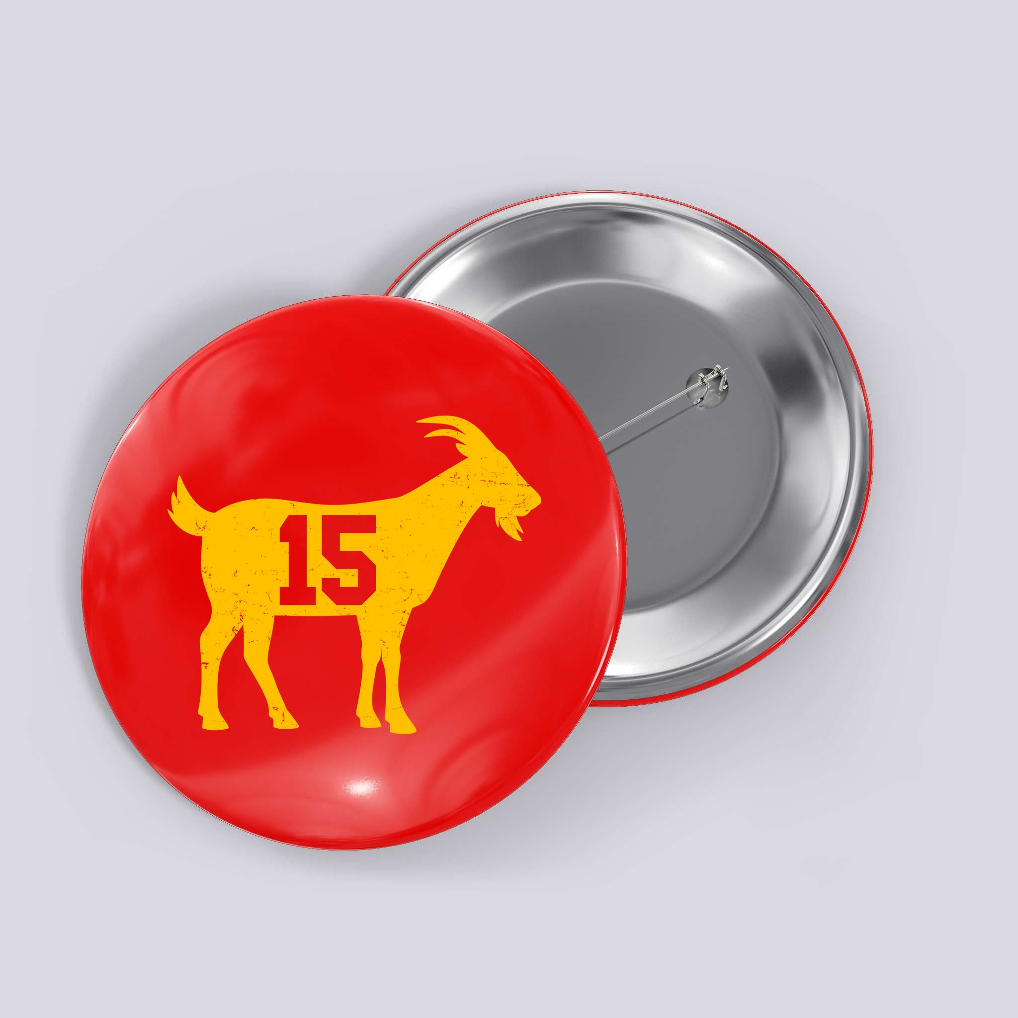 GOAT 15 Kansas City KC Football Button