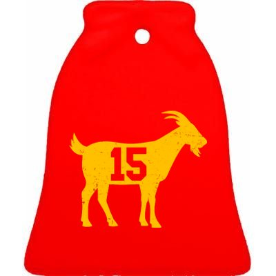 GOAT 15 Kansas City KC Football Ceramic Bell Ornament