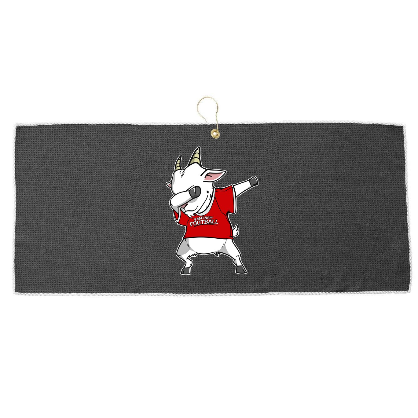 GOAT Dabbing Fantasy Football Champion Large Microfiber Waffle Golf Towel