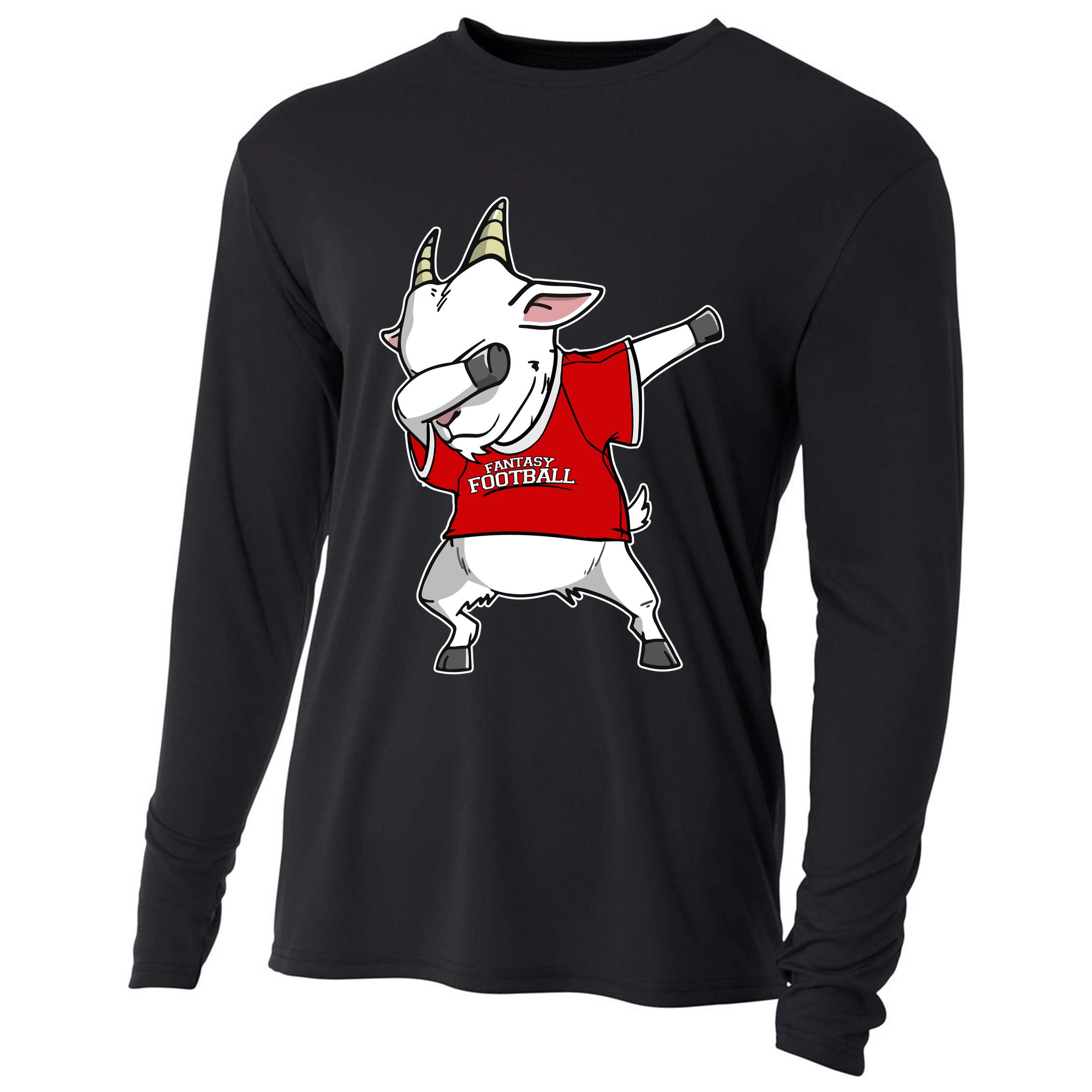 GOAT Dabbing Fantasy Football Champion Cooling Performance Long Sleeve Crew