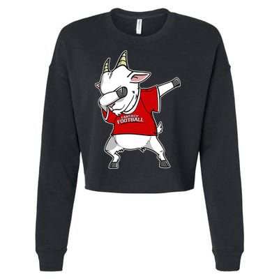 GOAT Dabbing Fantasy Football Champion Cropped Pullover Crew