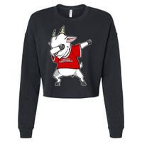GOAT Dabbing Fantasy Football Champion Cropped Pullover Crew