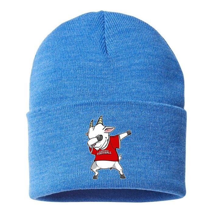 GOAT Dabbing Fantasy Football Champion Sustainable Knit Beanie