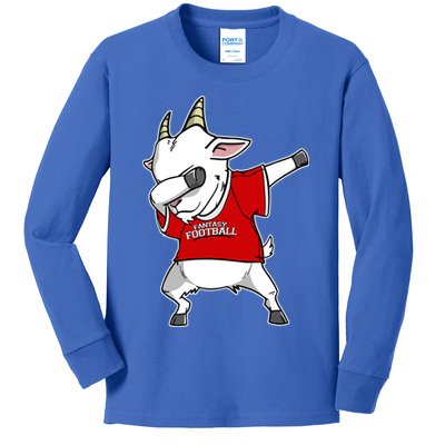 GOAT Dabbing Fantasy Football Champion Kids Long Sleeve Shirt