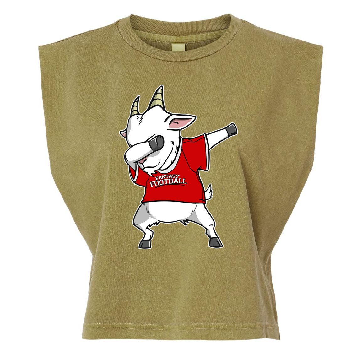 GOAT Dabbing Fantasy Football Champion Garment-Dyed Women's Muscle Tee