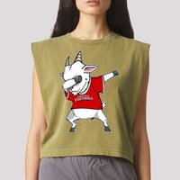 GOAT Dabbing Fantasy Football Champion Garment-Dyed Women's Muscle Tee