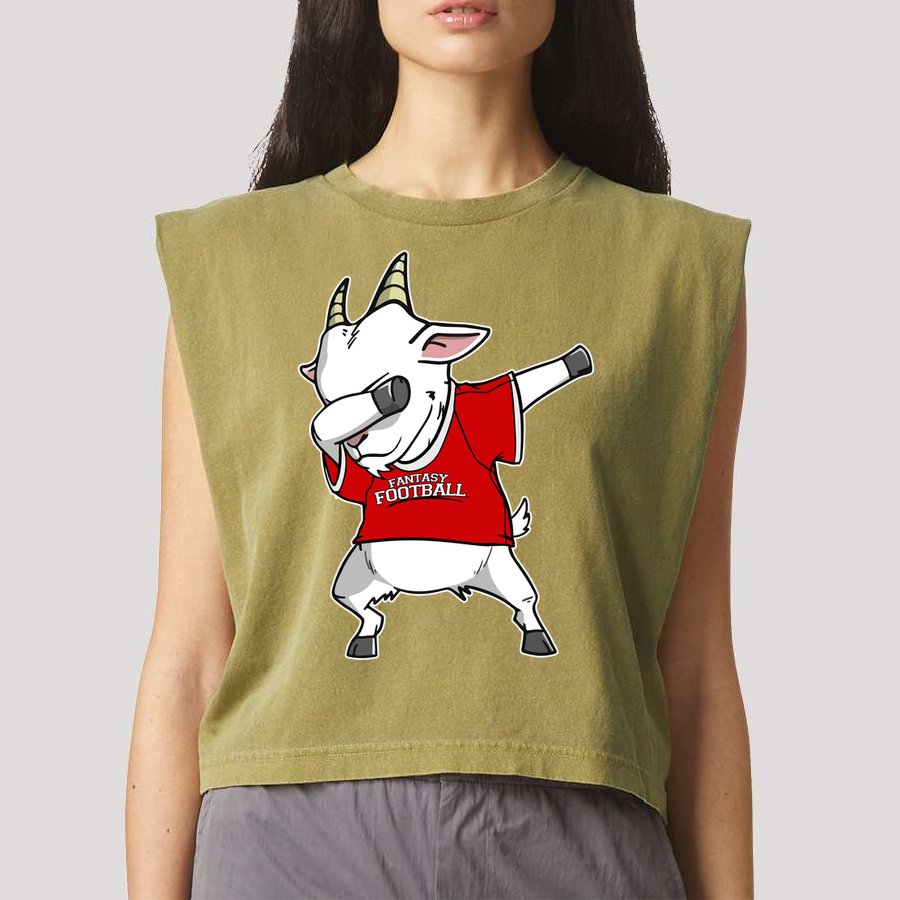 GOAT Dabbing Fantasy Football Champion Garment-Dyed Women's Muscle Tee