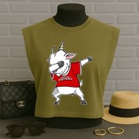GOAT Dabbing Fantasy Football Champion Garment-Dyed Women's Muscle Tee