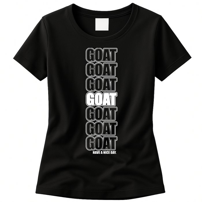 GOAT Have A Nice Day Pattern Womens T-Shirt
