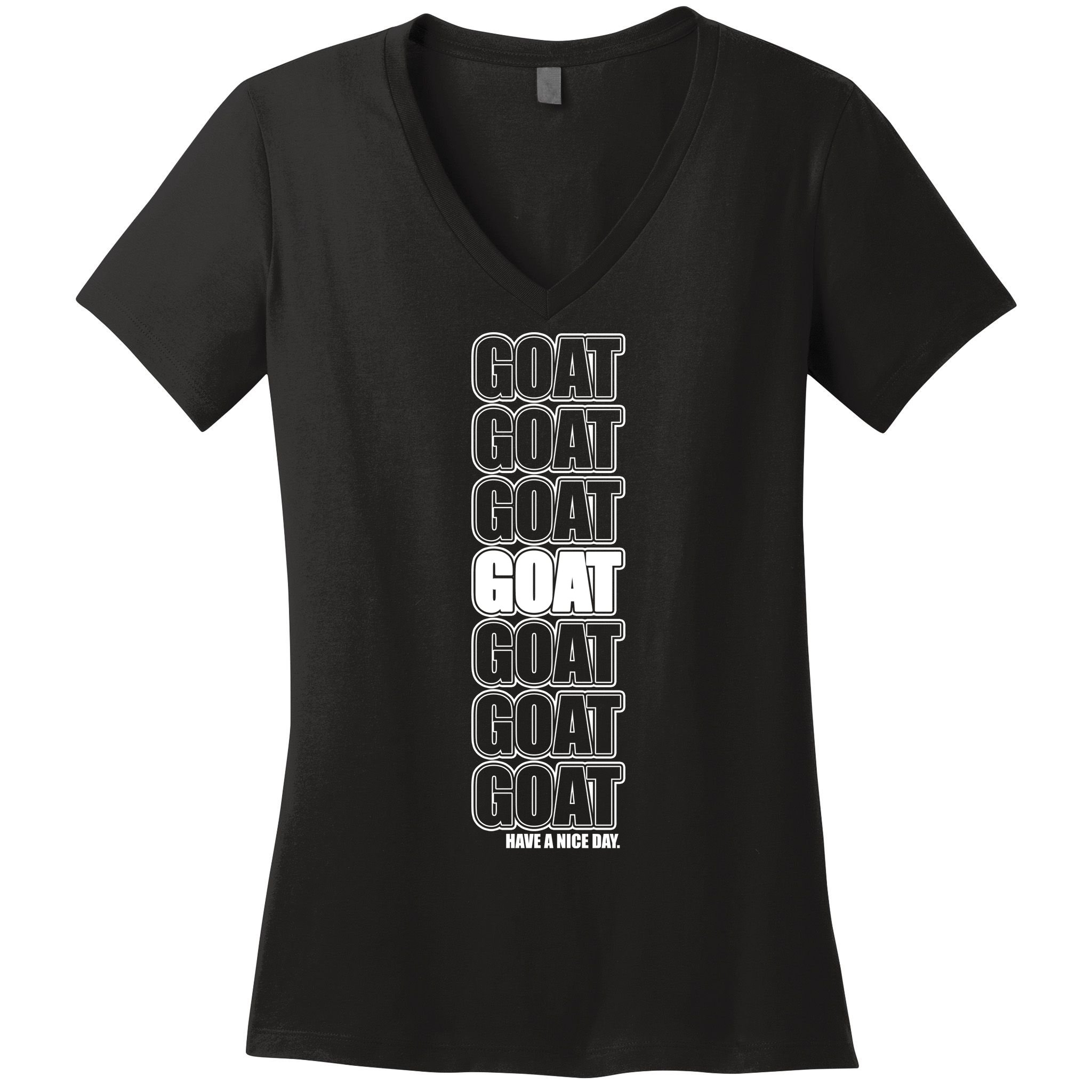 GOAT Have A Nice Day Pattern Women's V-Neck T-Shirt