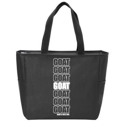 GOAT Have A Nice Day Pattern Zip Tote Bag