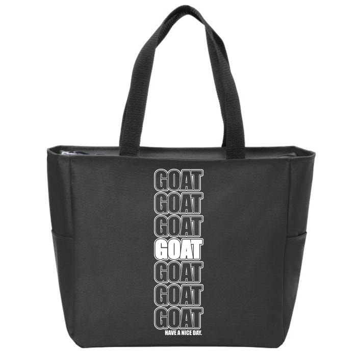 GOAT Have A Nice Day Pattern Zip Tote Bag
