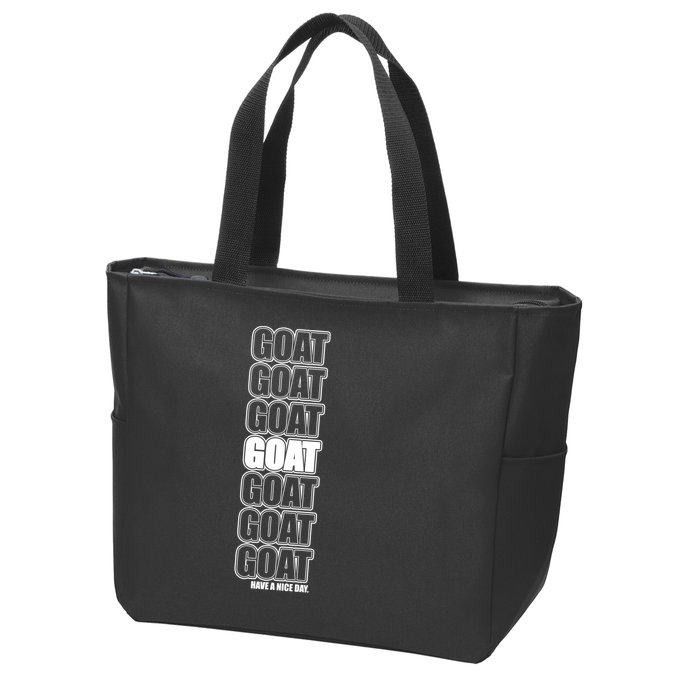 GOAT Have A Nice Day Pattern Zip Tote Bag