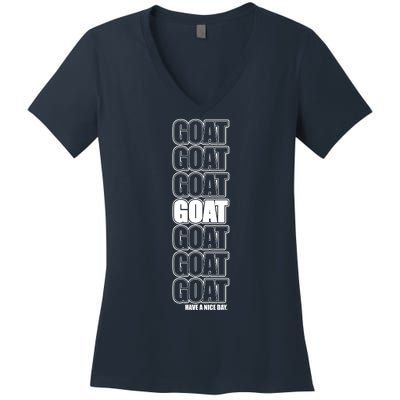 GOAT Have A Nice Day Pattern Women's V-Neck T-Shirt