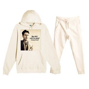 George Orwell Boy Did I Call It Or What Elon Musk Premium Hooded Sweatsuit Set