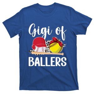 Gigi Of Ballers Leopard Softball Baseball Gigi Grandma Gift T-Shirt