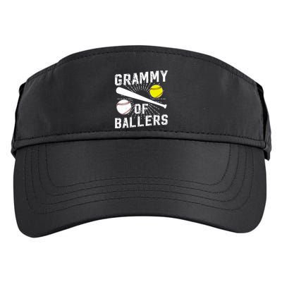 Grammy Of Ballers Baseball Softball Grammy Grandma Gift Adult Drive Performance Visor