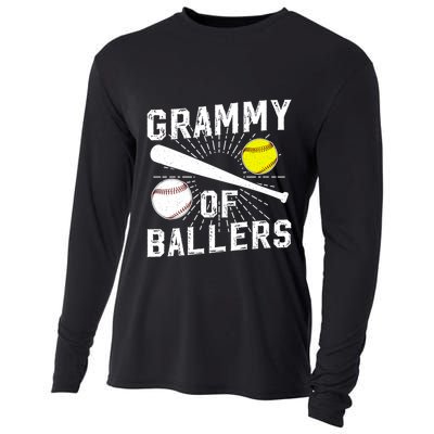 Grammy Of Ballers Baseball Softball Grammy Grandma Gift Cooling Performance Long Sleeve Crew