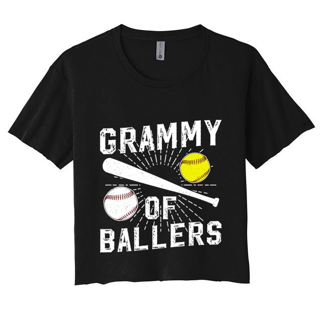 Grammy Of Ballers Baseball Softball Grammy Grandma Gift Crop Top