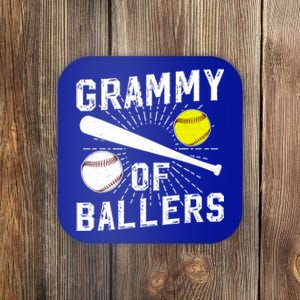 Grammy Of Ballers Baseball Softball Grammy Grandma Gift Coaster