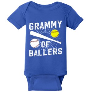 Grammy Of Ballers Baseball Softball Grammy Grandma Gift Baby Bodysuit