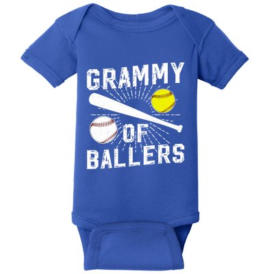 Grammy Of Ballers Baseball Softball Grammy Grandma Gift Baby Bodysuit