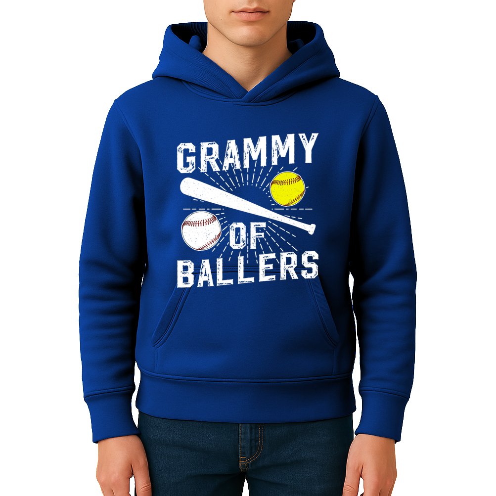 Grammy Of Ballers Baseball Softball Grammy Grandma Gift Kids Hoodie