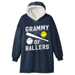 Grammy Of Ballers Baseball Softball Grammy Grandma Gift Hooded Wearable Blanket