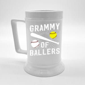 Grammy Of Ballers Baseball Softball Grammy Grandma Gift Beer Stein