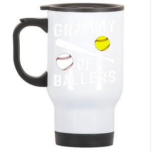 Grammy Of Ballers Baseball Softball Grammy Grandma Gift Stainless Steel Travel Mug