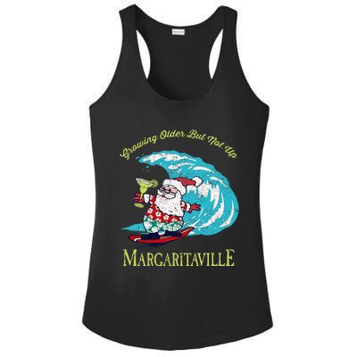 Growing Older But Not Up Surfing Santa  Ladies PosiCharge Competitor Racerback Tank