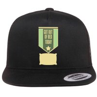 Get Out Of Bed Flat Bill Trucker Hat