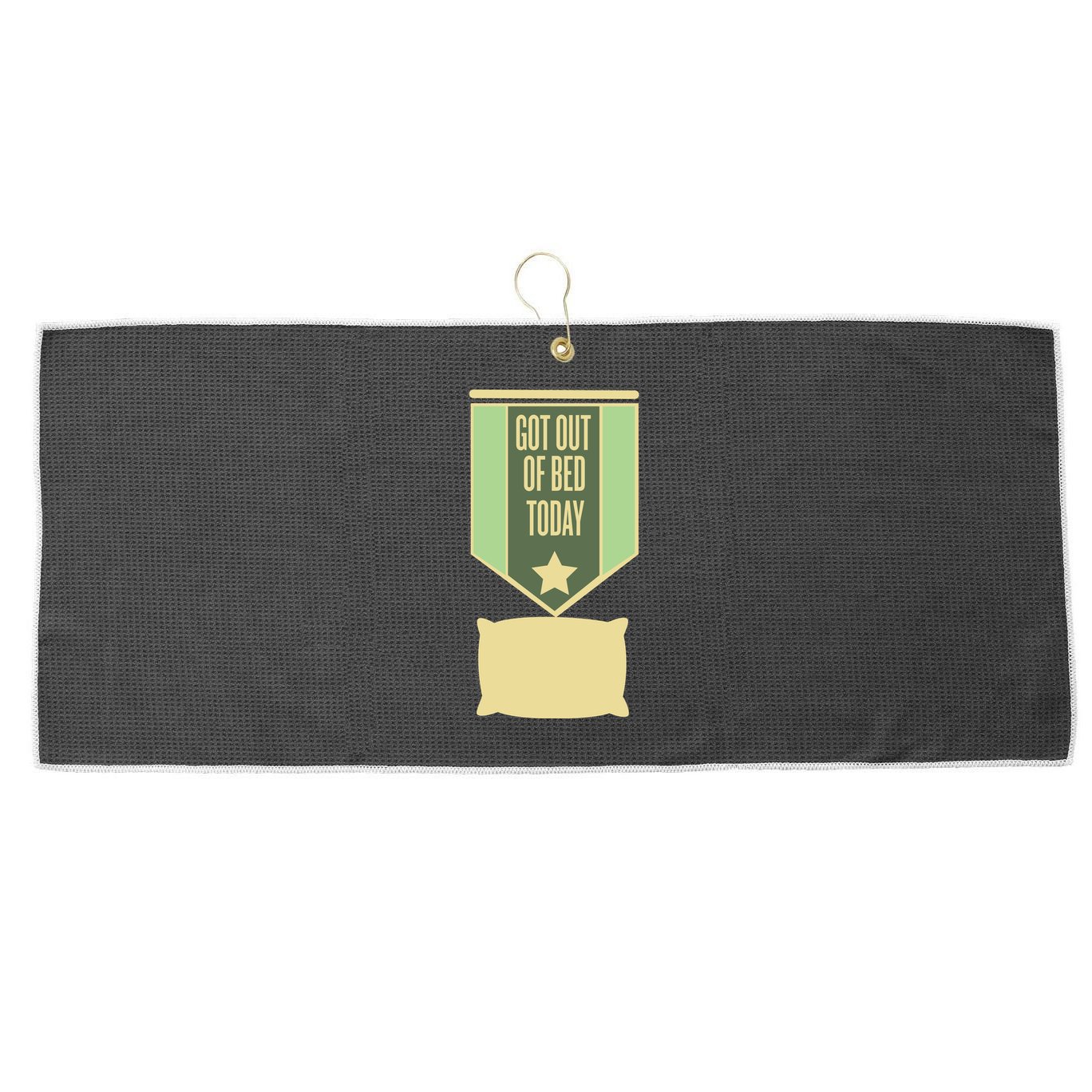 Get Out Of Bed Large Microfiber Waffle Golf Towel