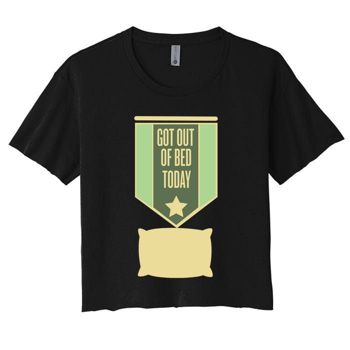 Get Out Of Bed Women's Crop Top Tee