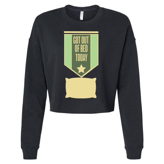 Get Out Of Bed Cropped Pullover Crew
