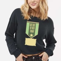 Get Out Of Bed Cropped Pullover Crew