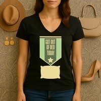 Get Out Of Bed Women's V-Neck T-Shirt