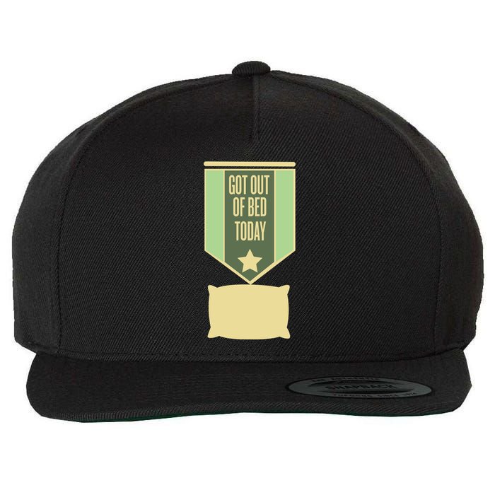 Get Out Of Bed Wool Snapback Cap