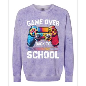 Game Over Back To School Gamer Game Lover Colorblast Crewneck Sweatshirt