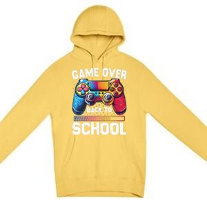 Game Over Back To School Gamer Game Lover Premium Pullover Hoodie