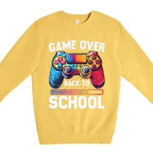 Game Over Back To School Gamer Game Lover Premium Crewneck Sweatshirt