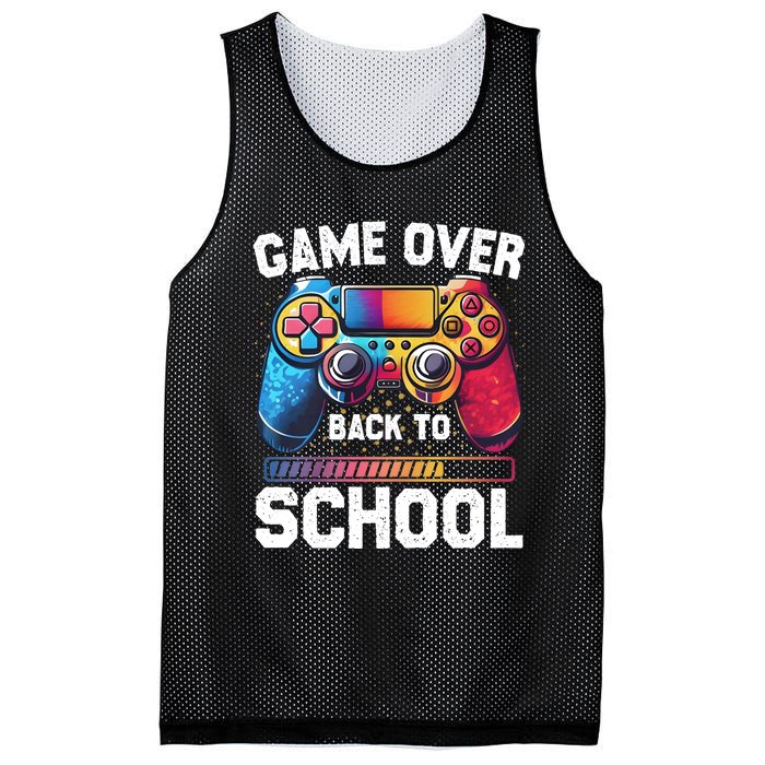 Game Over Back To School Gamer Game Lover Mesh Reversible Basketball Jersey Tank