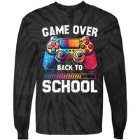 Game Over Back To School Gamer Game Lover Tie-Dye Long Sleeve Shirt