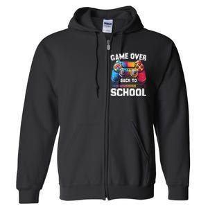 Game Over Back To School Gamer Game Lover Full Zip Hoodie